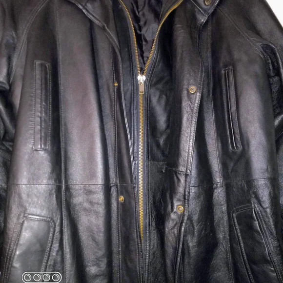 COPY - Charles Klein Black Leather Trench